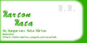 marton mata business card