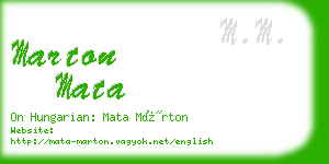 marton mata business card